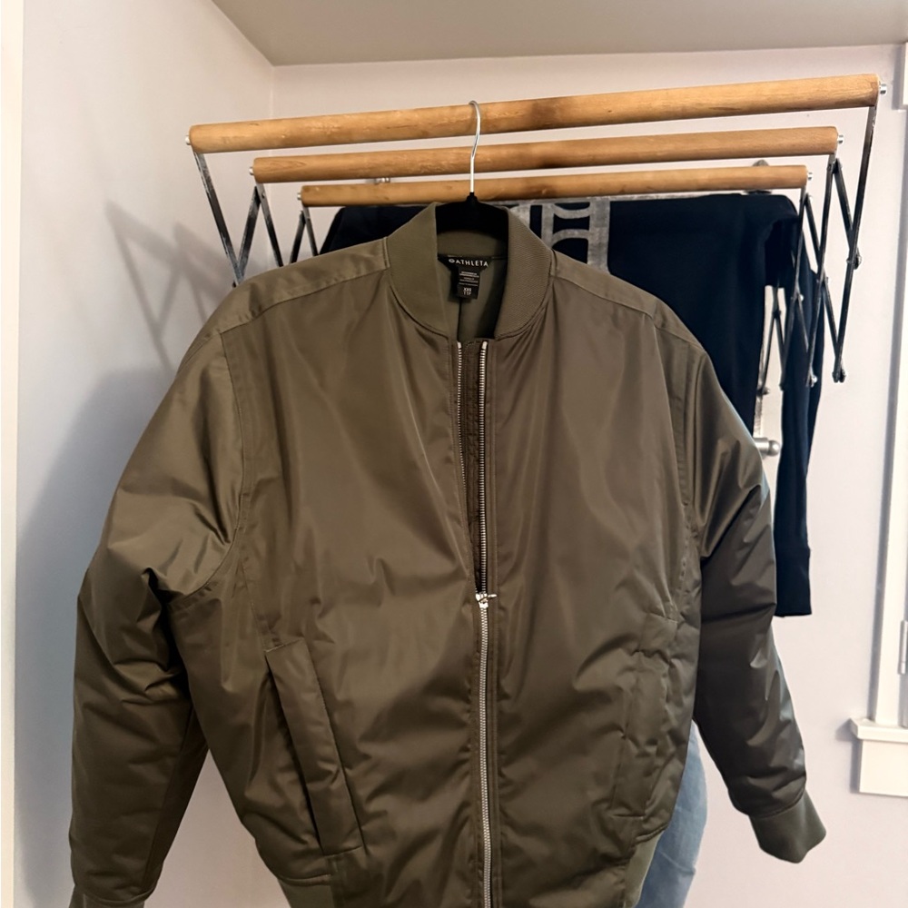 Athleta Womans Olive Green Bomber Jacket